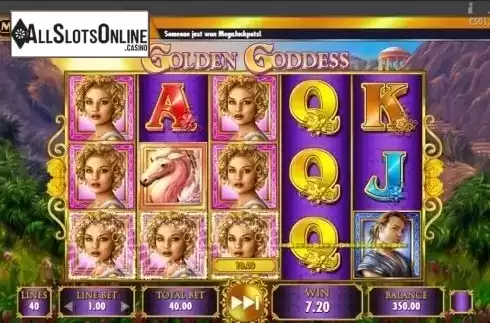 Win screen. Golden Goddess Mega Jackpots from IGT