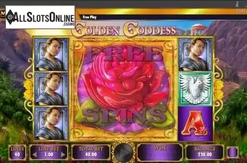Free spins start screen. Golden Goddess Mega Jackpots from IGT