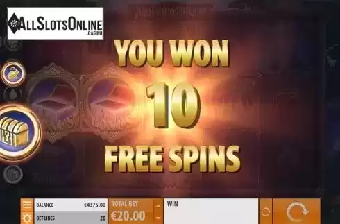 Free spins win screen. Ivan and the Immortal King from Quickspin