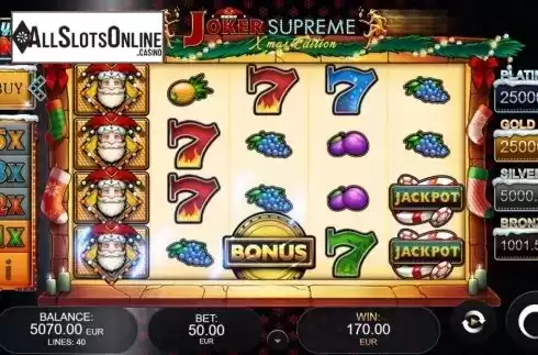 Win Screen. Joker Supreme X-Mas Edition from Kalamba Games