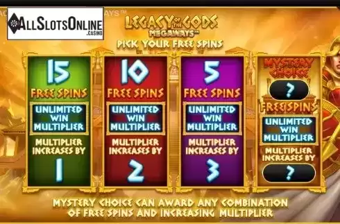 Free Spins. Legacy Of The Gods Megaways from Blueprint
