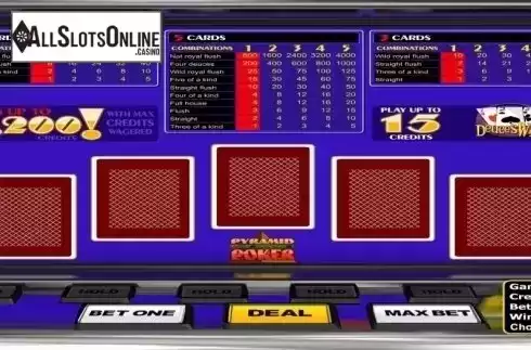 Game Screen. Pyramid Deuces Wild (Betsoft) from Betsoft