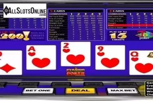 Game Screen. Pyramid Joker Poker (Betsoft) from Betsoft