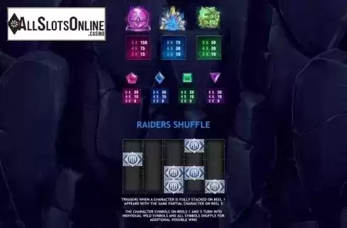 Paytable 2. Raiders of the Hidden Realm from Playtech