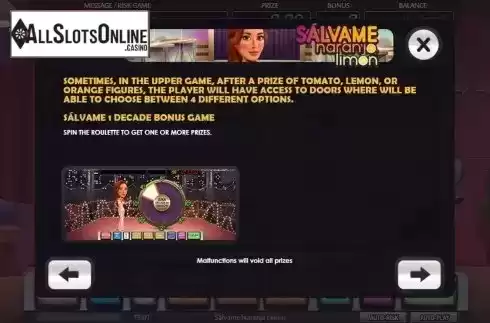 Bonus game screen 3