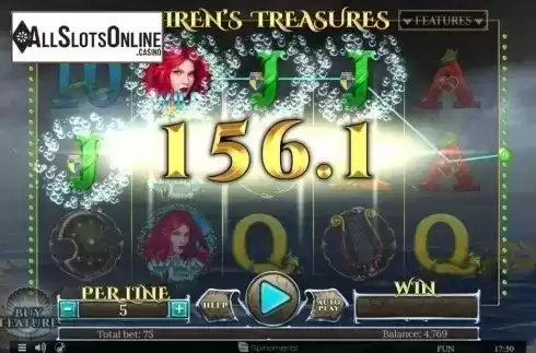 Win Screen 2. Sirens Treasures 15 Edition from Spinomenal