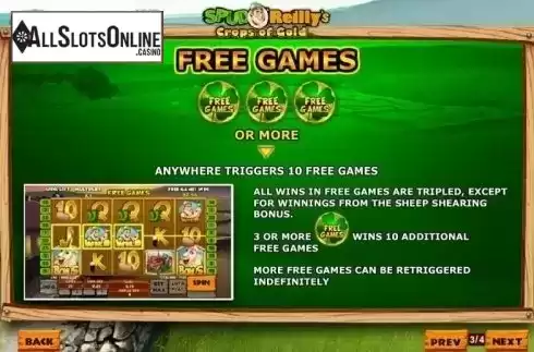 Free Spins. Spud OReillys Crops of Gold from Playtech