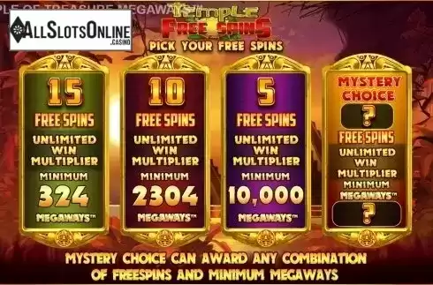 Free spins pick screen. Temple of Treasure Megaways from Blueprint