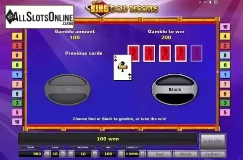Gamble game 2. The Real King Gold Records from Novomatic