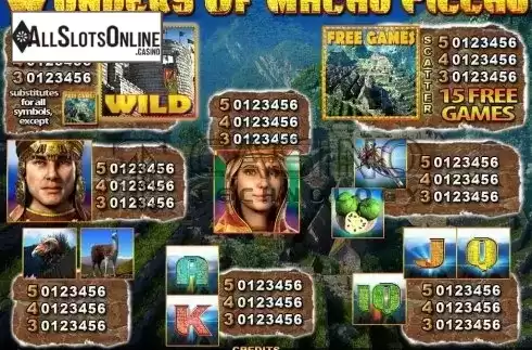 Screen5. The Wonders Of Machu Picchu from Casino Technology