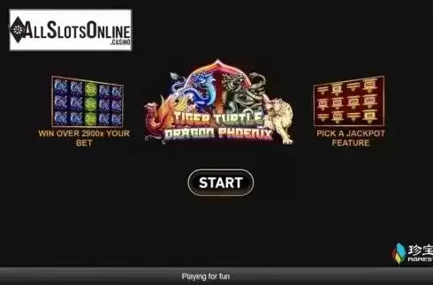 Start Screen. Tiger Turtle Dragon Phoenix from Rarestone Gaming