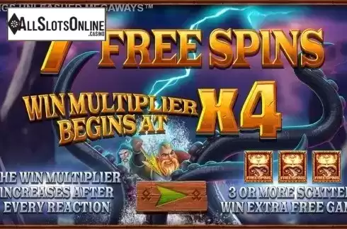 Free spins intro screen. Vikings Unleashed Megaways from Blueprint