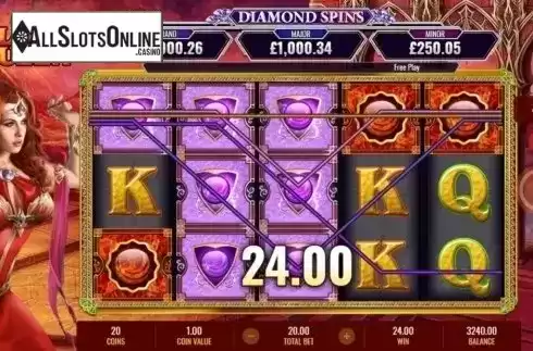 Win Screen 1. Volcano Queen Diamond Spins from IGT