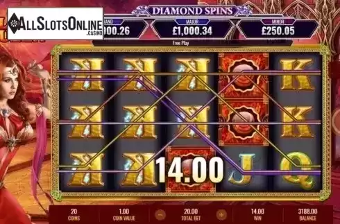 Win Screen 2. Volcano Queen Diamond Spins from IGT