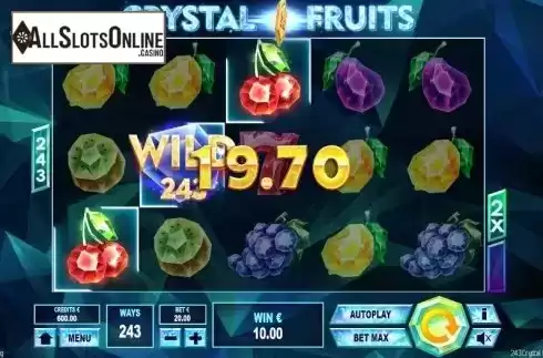 Win screen 2. 243 Crystal Fruits Reversed from Tom Horn Gaming