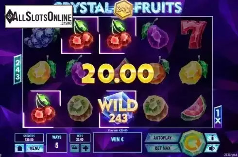 Win screen 3. 243 Crystal Fruits Reversed from Tom Horn Gaming